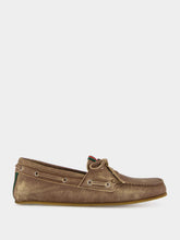 Gucci Brown Washed Leather Boat Shoes