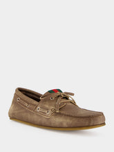 Gucci Brown Washed Leather Boat Shoes
