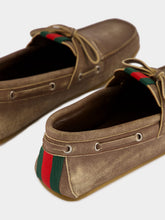 Gucci Brown Washed Leather Boat Shoes