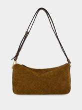 Gucci Brown GG Suede Half Horsebit Medium Shoulder Bag