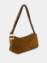 Gucci Brown GG Suede Half Horsebit Medium Shoulder Bag