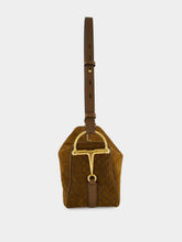 Gucci Brown GG Suede Half Horsebit Medium Shoulder Bag