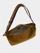 Gucci Brown GG Suede Half Horsebit Medium Shoulder Bag