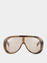 Gucci Light Brown Tortoiseshell Rectangular Frame Sunglasses