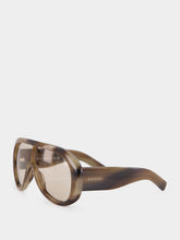 Gucci Light Brown Tortoiseshell Rectangular Frame Sunglasses