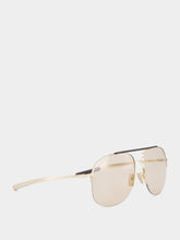 Gucci Gold Metal Navigator Sunglasses