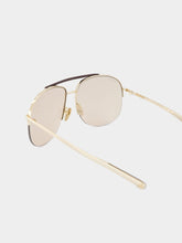 Gucci Gold Metal Navigator Sunglasses