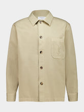 Saint Laurent Royal Beige Cassandre Cotton Gabardine Overshirt
