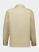 Saint Laurent Royal Beige Cassandre Cotton Gabardine Overshirt