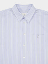 Saint Laurent Blue and Grey Striped Cotton Poplin Shirt