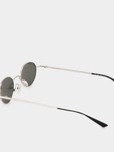 McQueen Silver Round Metal Sunglasses