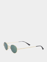 McQueen Gold and Green Round Metal Sunglasses