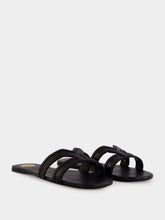 Saint Laurent Black Mabrouka Smooth Leather Slides
