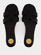 Saint Laurent Black Mabrouka Smooth Leather Slides