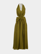 Zimmermann Indra Plunge Silk Halter Maxi Dress