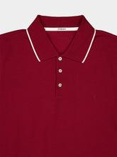Saint Laurent Bordeaux Cassandre Cotton Piqué Polo