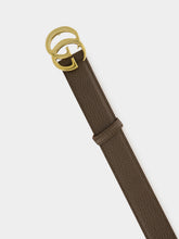 Gucci Dark Taupe GG Marmont Wide Leather Belt