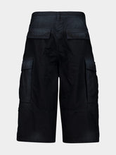 Balenciaga Black Cropped Cargo Cotton Trousers