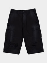 Balenciaga Black Cropped Cargo Cotton Trousers