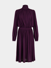 Gucci Aubergine Pleated Crêpe Jersey Midi Dress