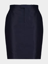 Gucci Dark Blue Fine Silk Faille Midi Skirt