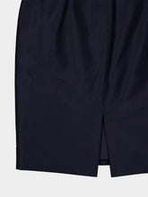 Gucci Dark Blue Fine Silk Faille Midi Skirt