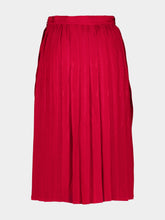 Gucci Red Interlocking G Chain Silk Jacquard Midi Skirt