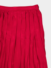Gucci Red Interlocking G Chain Silk Jacquard Midi Skirt