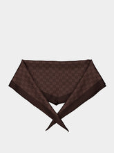 Gucci Beige and Dark Brown GG Diamond Silk Scarf