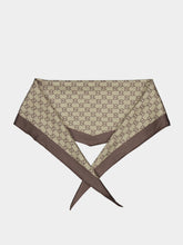 Gucci Camel and Brown GG Silk Diamond Scarf