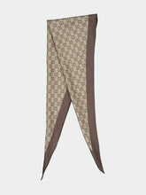 Gucci Camel and Brown GG Silk Diamond Scarf