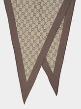 Gucci Camel and Brown GG Silk Diamond Scarf