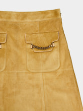 Gucci Camel Suede Skirt with Chain Detail