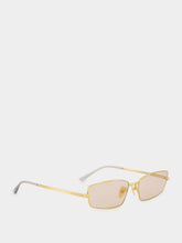 Gucci Gold-Toned Rectangular Frame Sunglasses