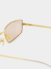Gucci Gold-Toned Rectangular Frame Sunglasses