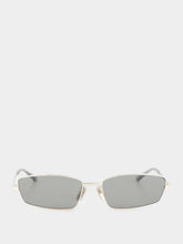 Gucci Silver-Toned Rectangular Frame Sunglasses
