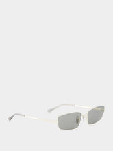 Gucci Silver-Toned Rectangular Frame Sunglasses