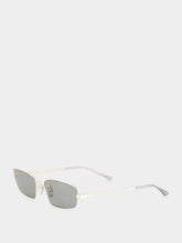 Gucci Silver-Toned Rectangular Frame Sunglasses