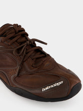 Balenciaga Brown and Black Radar Leather Sneakers