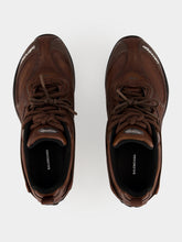 Balenciaga Brown and Black Radar Leather Sneakers