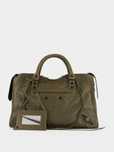 Balenciaga Army Green Le City Medium Leather Handbag