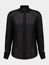 Gucci Black Striped Silk Gauze Shirt