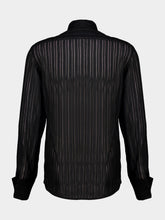 Gucci Black Striped Silk Gauze Shirt