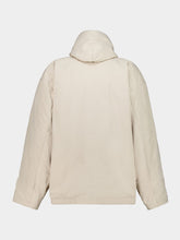 Balenciaga Beige Hooded Zip-Up Cotton Jacket