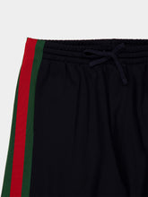 Gucci Dark Blue Silk Cotton Wide-Leg Trousers