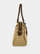 Gucci Sand and Brown GG Canvas Borsetto Large Boston Bag