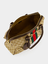 Gucci Sand and Brown GG Canvas Borsetto Large Boston Bag