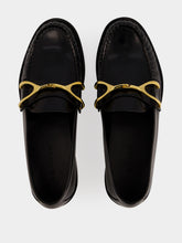 McQueen Black Wishbone Leather Loafers