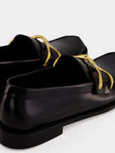 McQueen Black Wishbone Leather Loafers