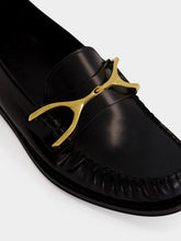 McQueen Black Wishbone Leather Loafers